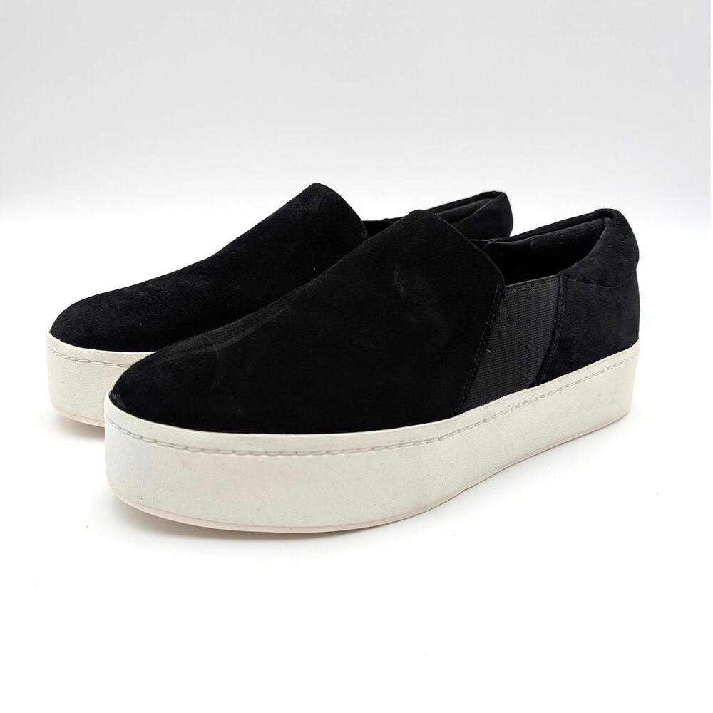 Vince Warren Slip-On Platform Sneaker Round Toe Women's Black Size US8.5M EU39